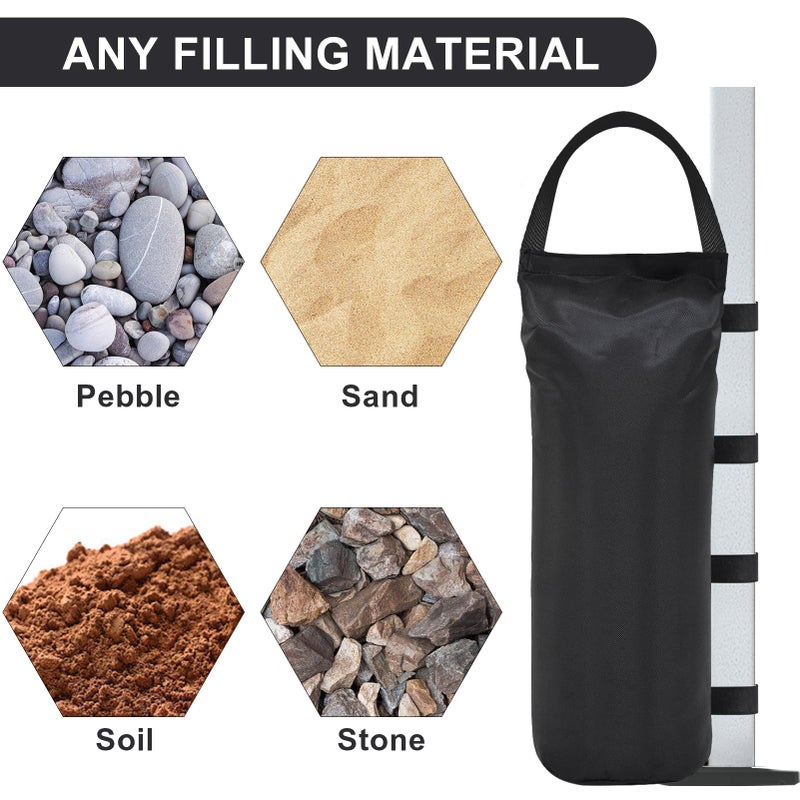 Eurmax USA Weight Capacity 112 LBS Extra Large Pop up Gazebos Weights Sand Bags for Pop up Canopy Tent Pergola Outdoor Instant Canopies, 4-Pack,Black (Without Sand) Dark Black - Image 4